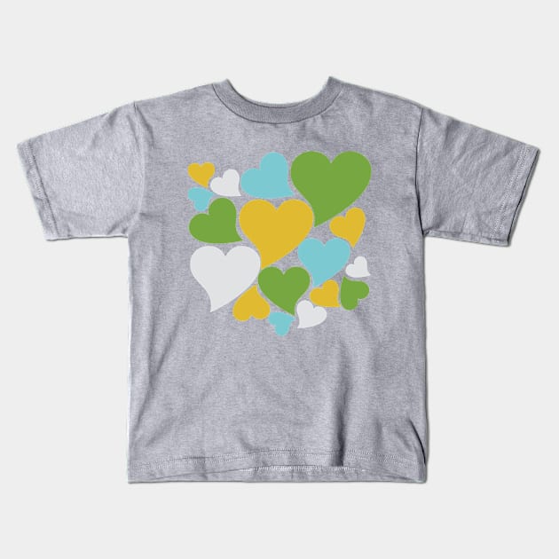 Retro Love hearts Kids T-Shirt by bubbsnugg